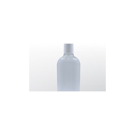 Botella plana de plástico 250 ml con tapa disc top
